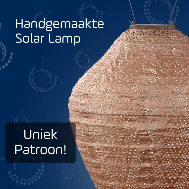 Solar Lampion Jar - Ikat Pink - 30 cm