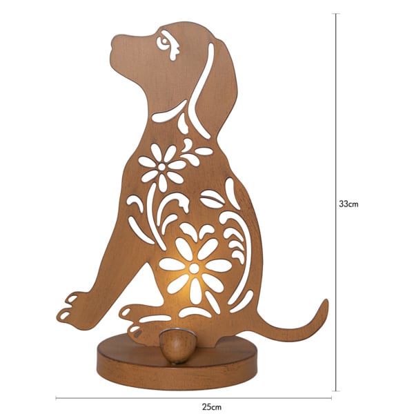 Chien solaire - Effet rouille - 33 cm