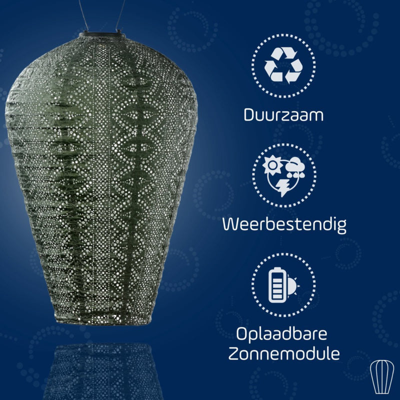 Solar Lampion XL - Lace Sage Green - 50 cm