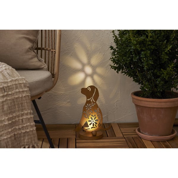 Chien solaire - Effet rouille - 33 cm