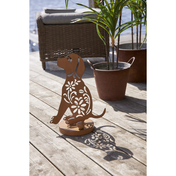 Chien solaire - Effet rouille - 33 cm
