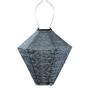 Solar-Lampion Diamant - Spitze Grau Blau - 28 cm