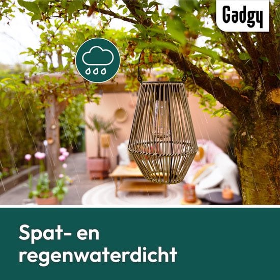 Solar Rotan Tafellamp – 36 cm