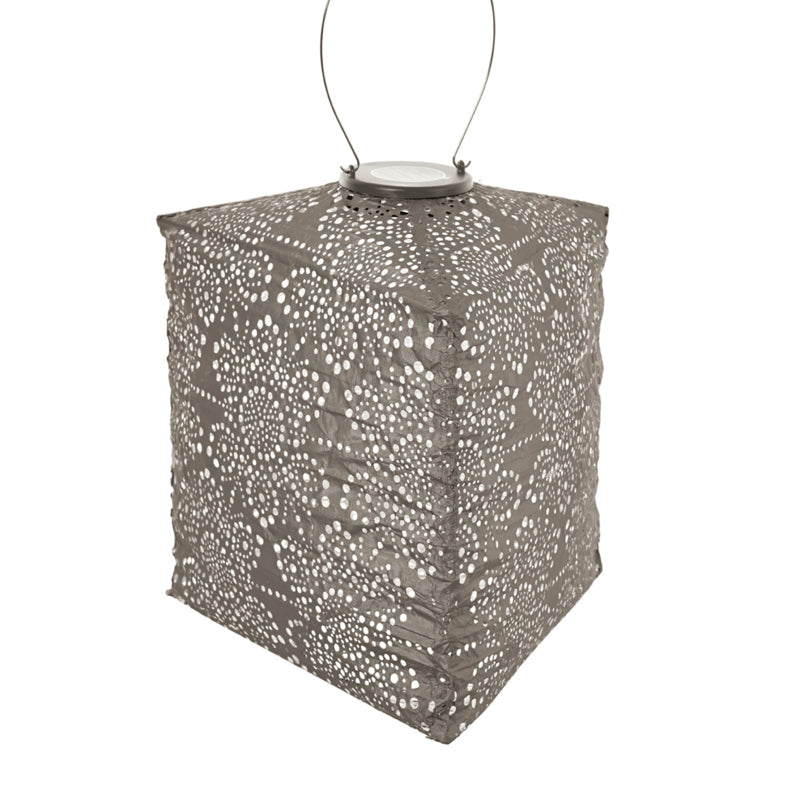 Solar Lampion Triangle - Fiore Taupe - 28 cm